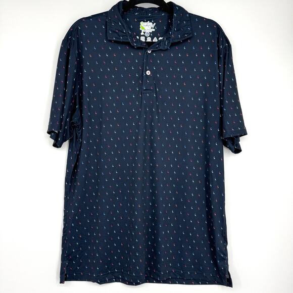 Tailorbyrd‎ Men's Blue Performance Golf Polo Shirt Flamingo XL - Picture 1 of 9
